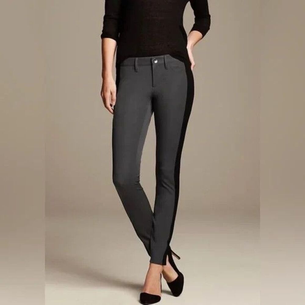 Banana Republic Sloan Pants Womens Size 6 Ankle Gray Black Stripe 5 Pocket